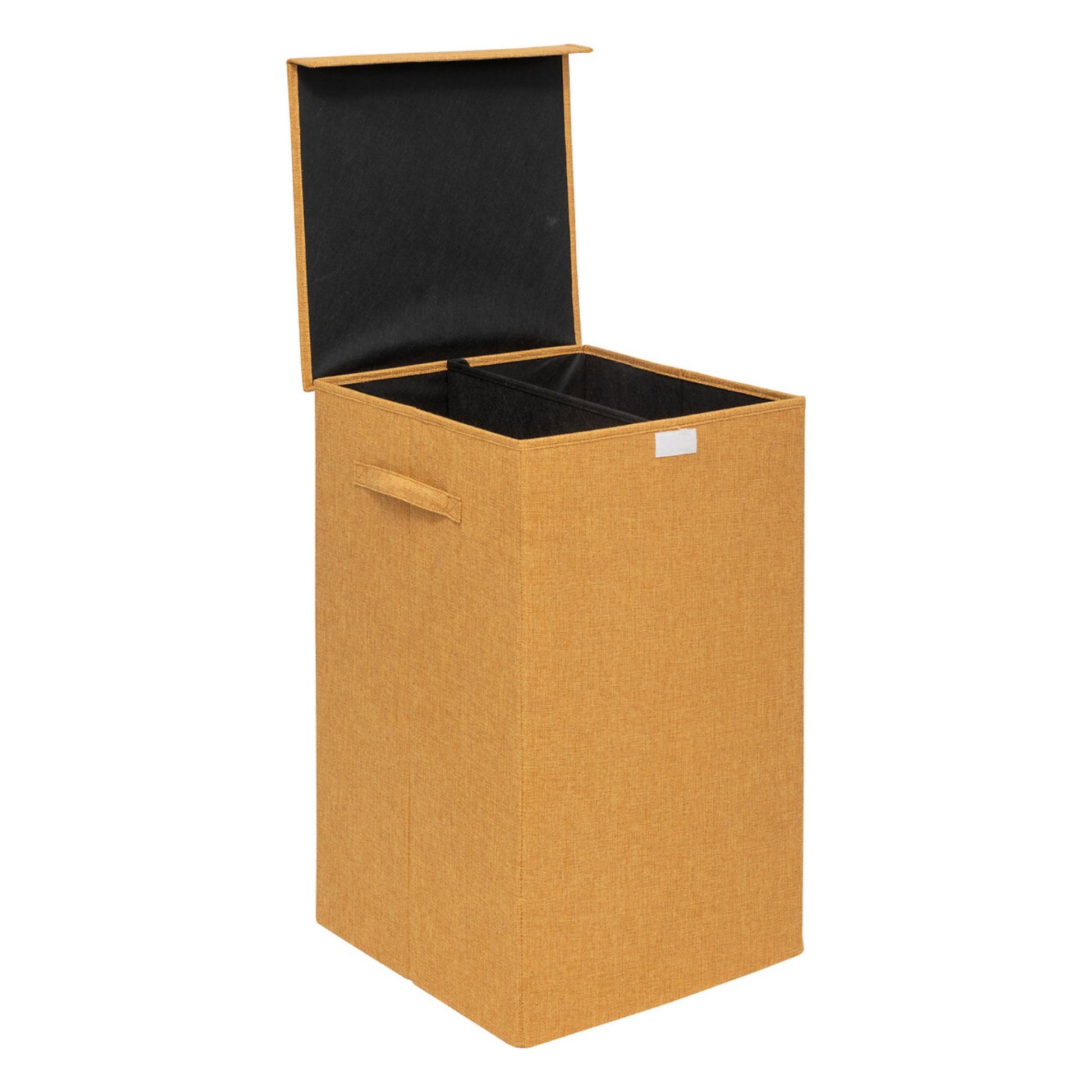 Cesta De Ropa Colors 74l Mdf Y Poliéster Mostaza_1