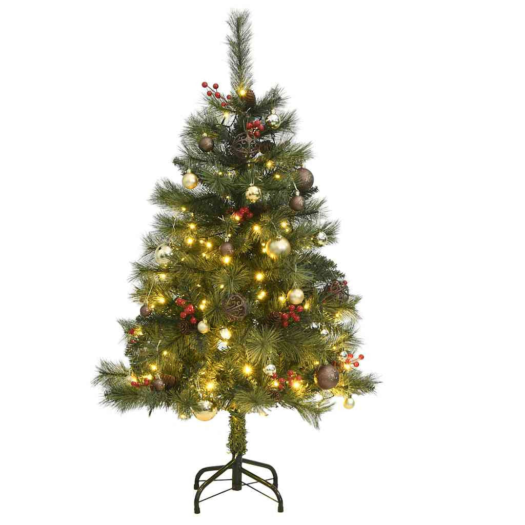 Vidaxl Árbol De Navidad Artificial Con Bisagras 150 Led Y Bolas 150 Cm_0