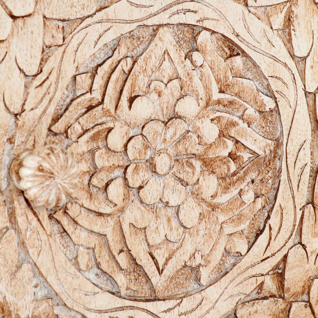 Mesita De Noche De Madera Maciza De Mango 40x30x50 Cm_3