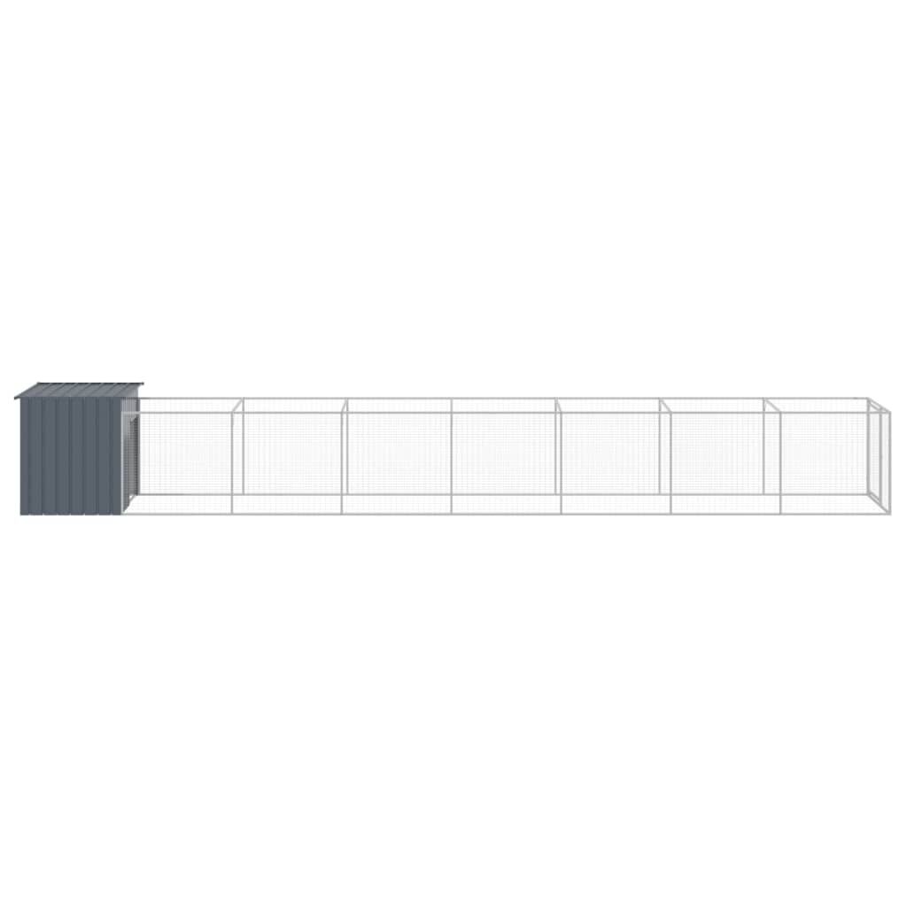 Vidaxl Caseta Perros Con Corral Acero Galvanizado Gris 110x813x110 Cm_3