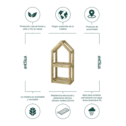 Estantería De Madera Outdoor Para Plantas Campanile S Hortalia_3