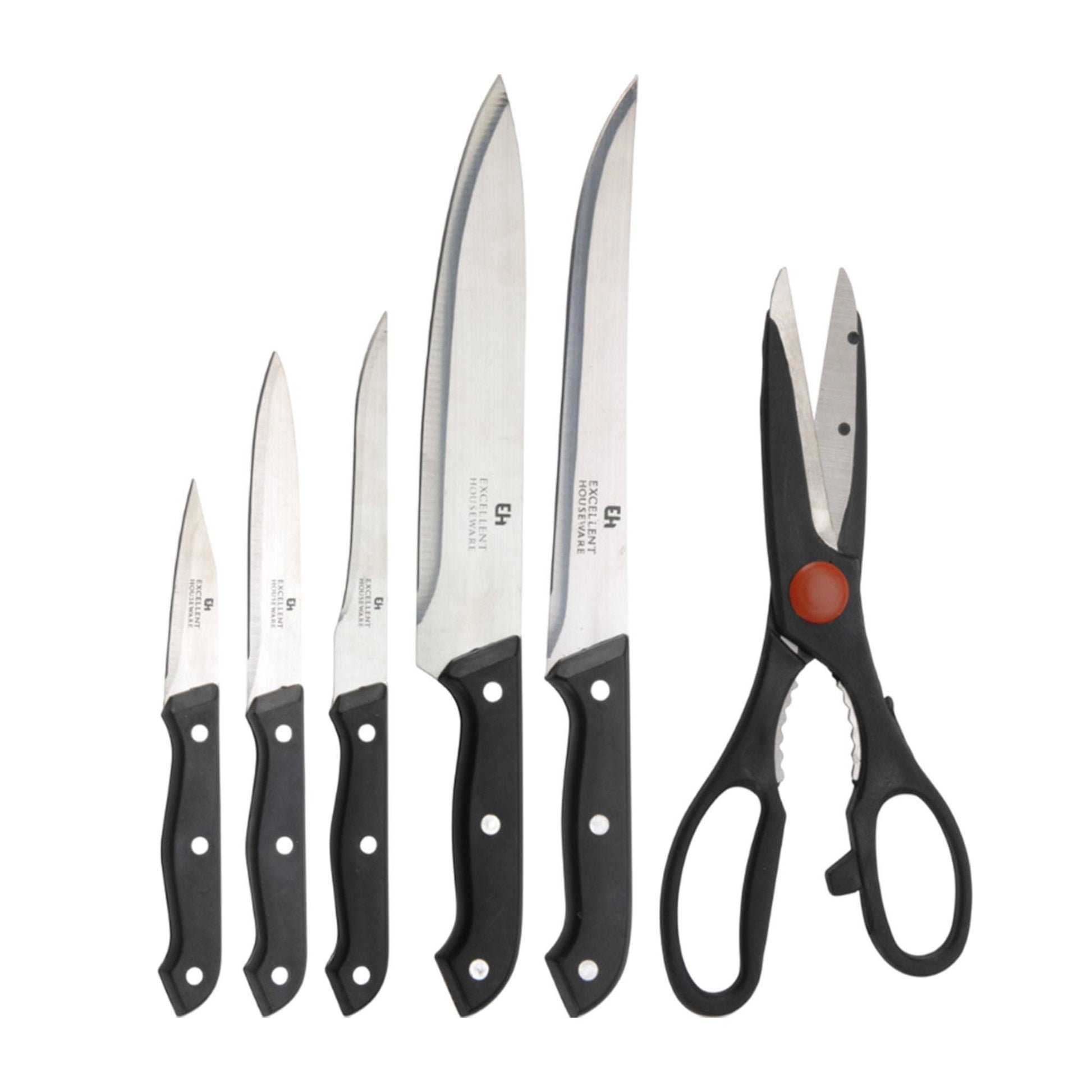 Well Home Juego De Cuchillos 6pcs En Acero Con Tacoma De Madera_2