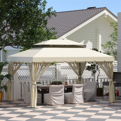 Outsunny 4 Paredes Laterales Para Cenador 3x4 M Con 8 Ventanas Crema_3