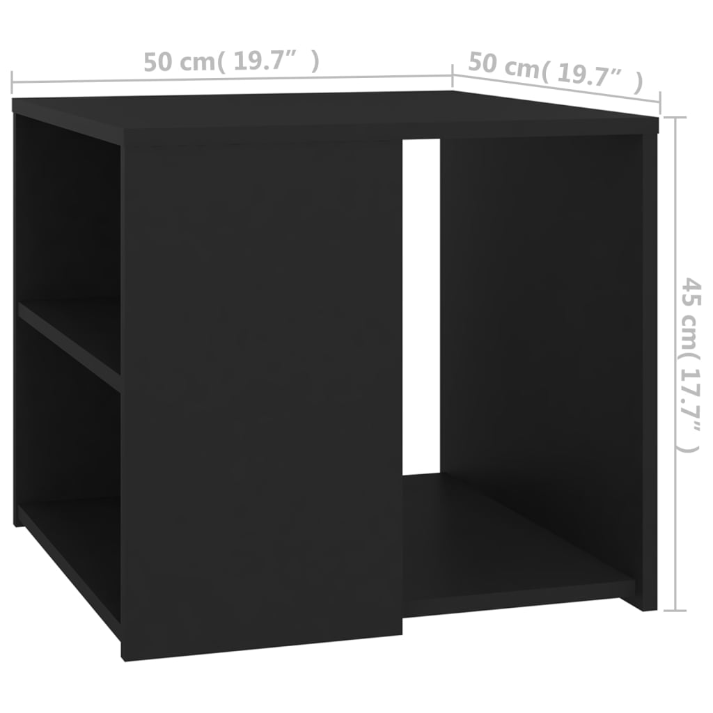 Mesa Auxiliar Madera Contrachapada Negro 50x50x45 Cm_4