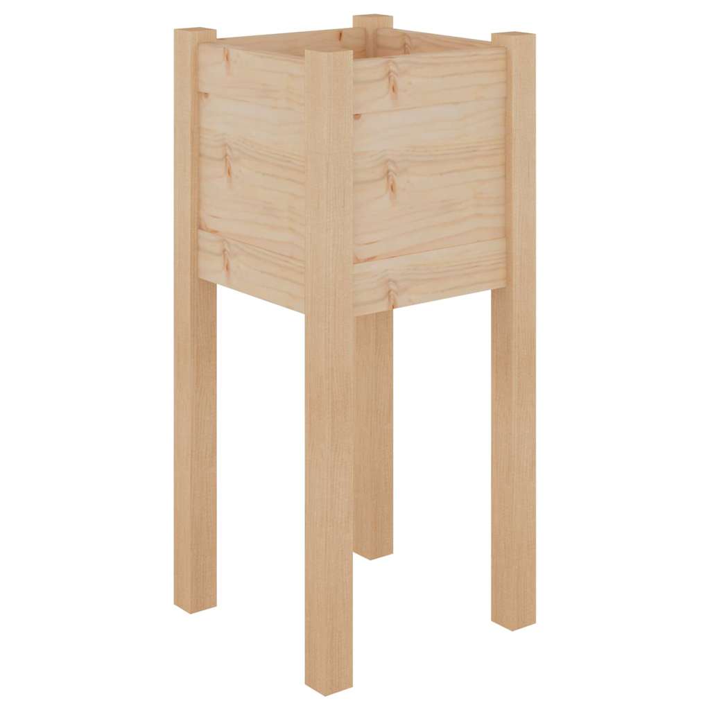 Jardinera De Madera Maciza De Pino 31x31x70 Cm_0