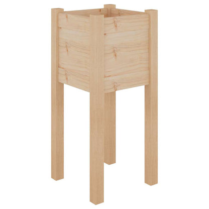 Jardinera De Madera Maciza De Pino 31x31x70 Cm_0