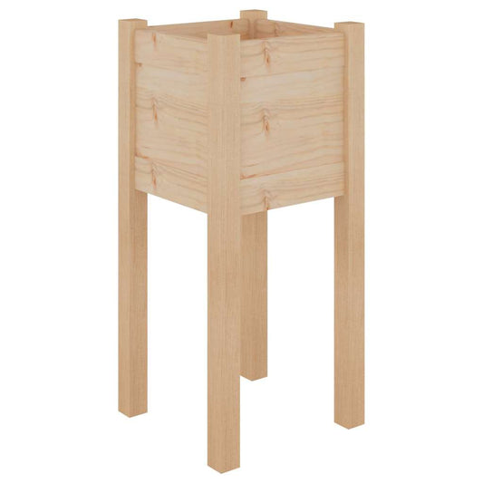 Jardinera De Madera Maciza De Pino 31x31x70 Cm_0
