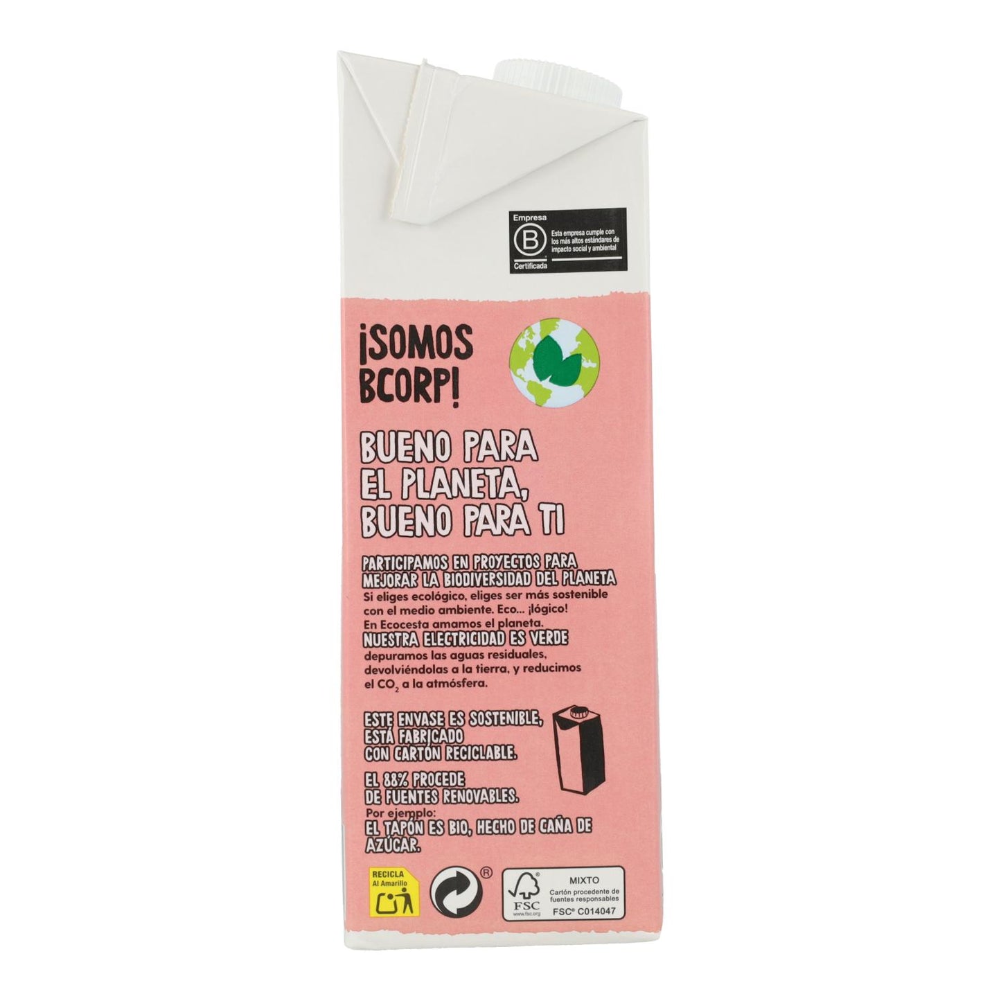 Bebida de arroz biológico sem adição de açúcar, 1L Ecocesta