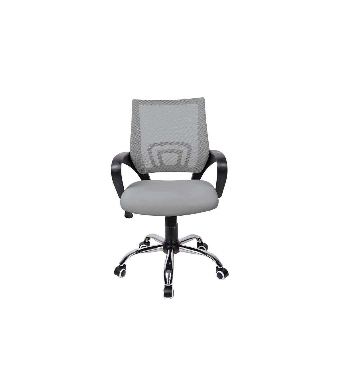 Sillón Despacho Giratorio Elevable Acabado Gris, 57 Cm(ancho) 88/98 Cm(altura) 63 Cm(fondo)_0