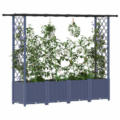 Cama Elevada Con Trellis Y Techo Gris 203 X 40 X 136 Cm Pp_2