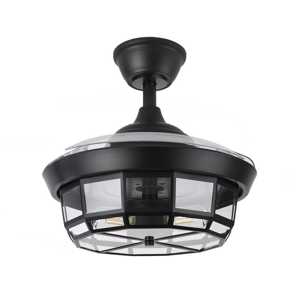 Ventilador Dc Tornado Negro 3xe27 91d 3aspas Desplegables 6velocidades C/remoto Y Temporizador_1