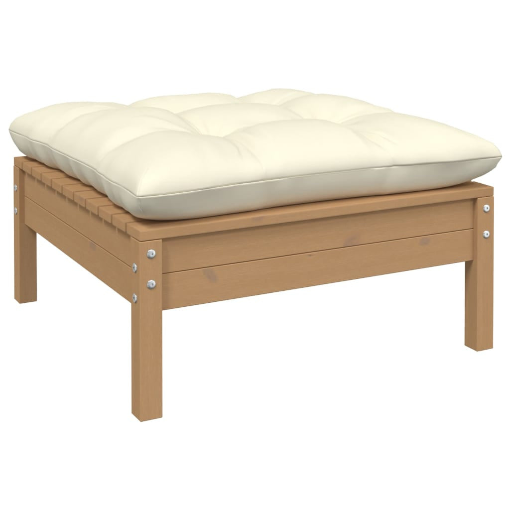 Vidaxl Muebles De Jardín 4 Piezas Cojines Madera De Pino Color Crema_3