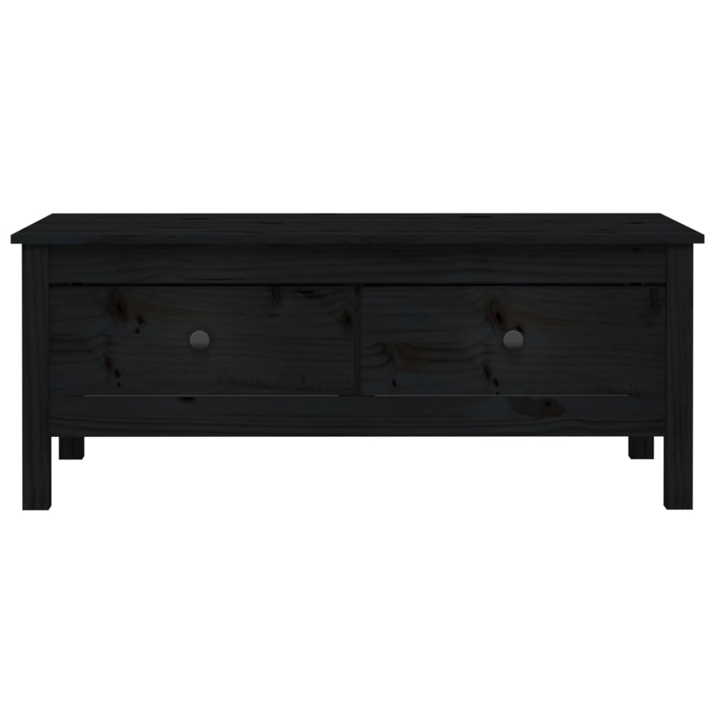 Mesa De Centro De Madera Maciza De Pino Negro 100x50x40 Cm_4