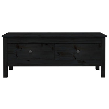 Mesa De Centro De Madera Maciza De Pino Negro 100x50x40 Cm_4