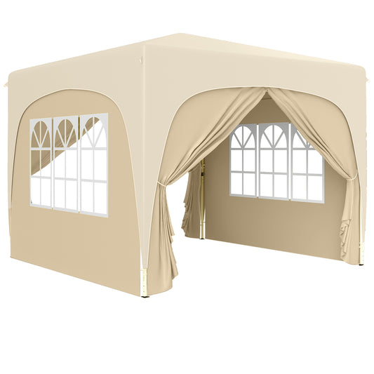 Carpa Plegable Outsunny Metal, Tela Oxford Arena 300x300x273 Cm_0