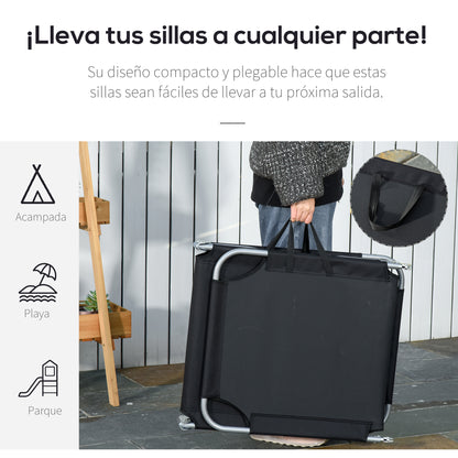 Outsunny Tumbona Plegable Respaldo Ajustable En 5 Niveles 187x55x24 Cm Negro_5
