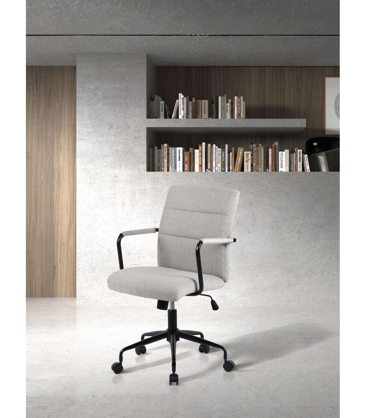Silla Despacho Giratoria Elevable Acabado Gris, 64m(ancho) 91/99cm(altura) 70cm(fondo)_4