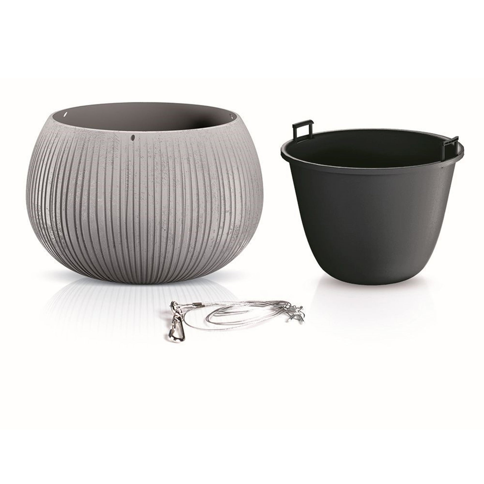 Prosperplast Beton Bowl Ws De Plástico Con Depósito En Color Cemento, 19,5 (alto) X 29 (ancho) X 29 (profundo) Cms_2