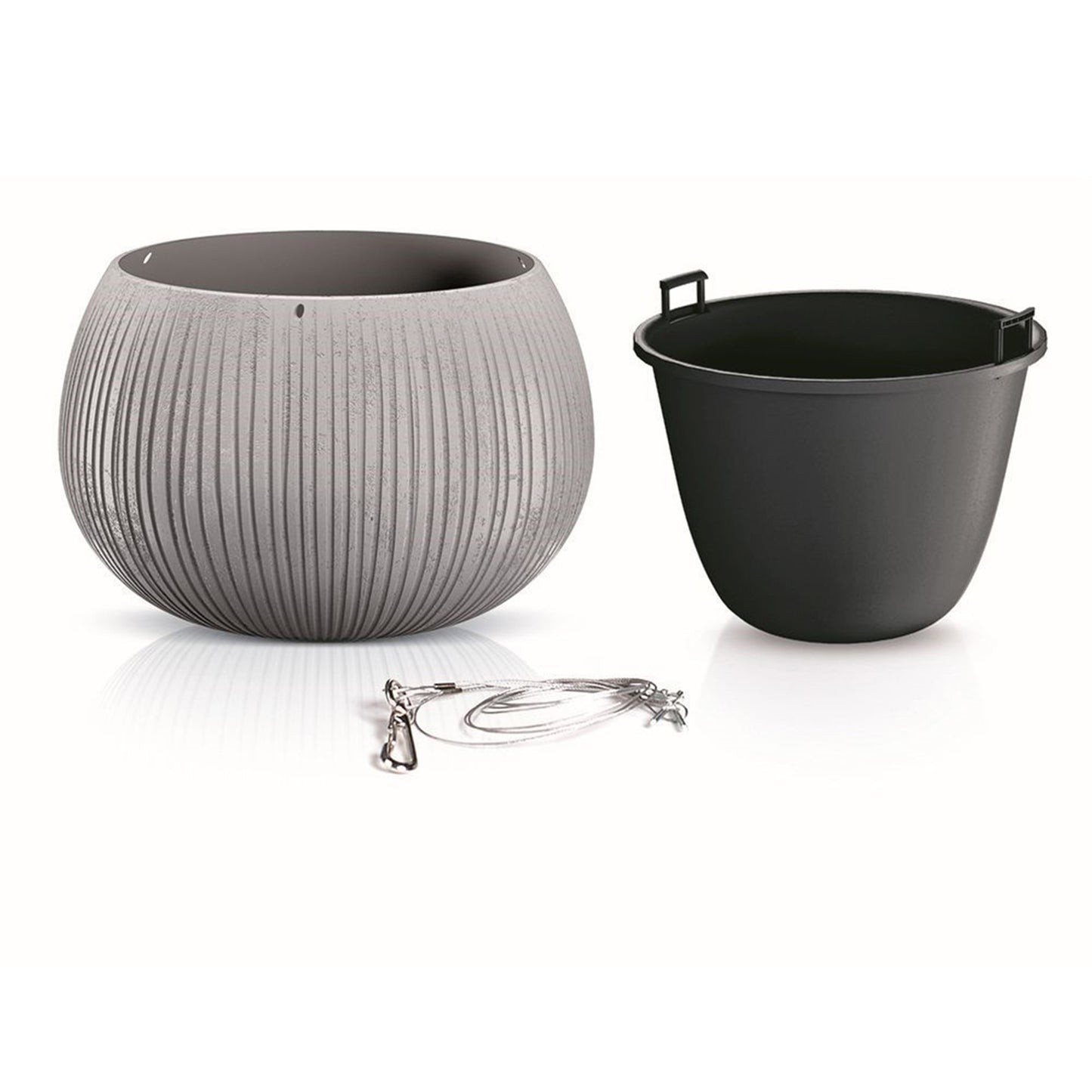 Prosperplast Beton Bowl Ws De Plástico Con Depósito En Color Cemento, 16,1 (alto) X 23,8 (ancho) X 23,8 (profundo) Cms_2