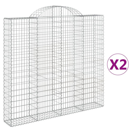 Cestas De Gaviones 2 Uds Forma De Arco Hierro 200x30x180/200 Cm_0