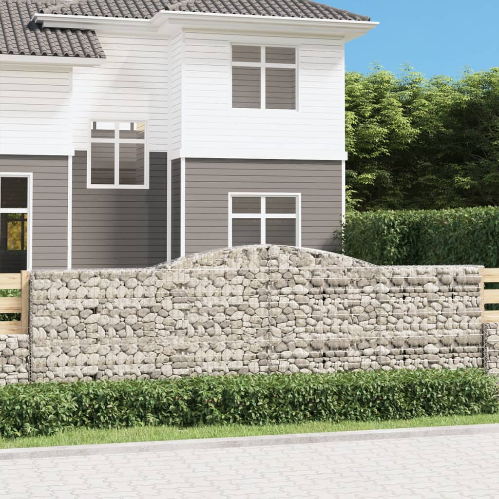 Cestas De Gaviones 5 Uds Forma De Arco Hierro 400x30x120/140 Cm_1