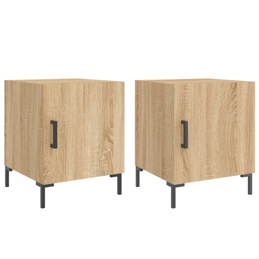 Mesitas Noche 2 Uds Madera Ingeniería Roble Sonoma 40x40x50 Cm_0