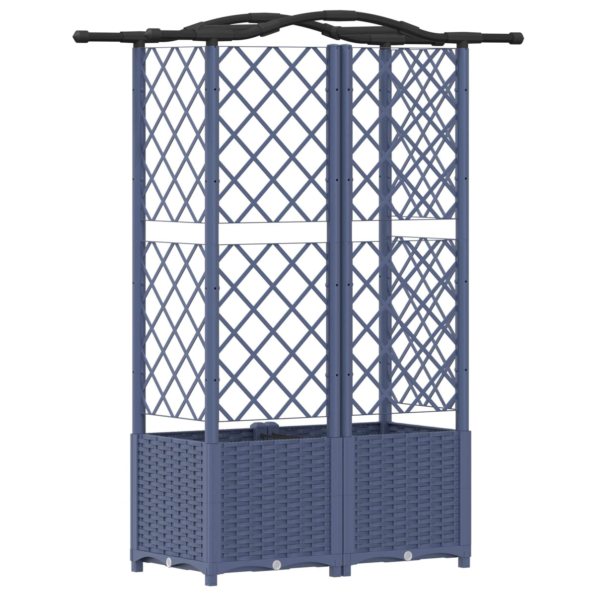 Cama Elevada Con Trellis Y Techo Gris 122 X 40 X 138 Cm Pp_4