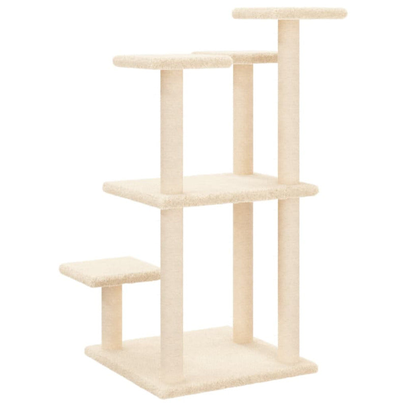 Vidaxl Postes Rascadores Para Gatos Con Plataformas Crema 98,5 Cm_5