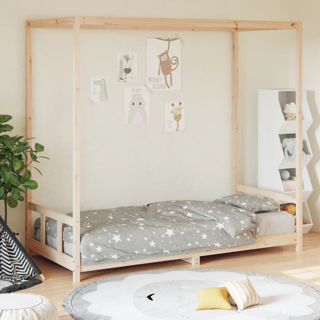 Vidaxl Estructura De Cama Para Niños Madera Maciza De Pino 90x200 Cm_1