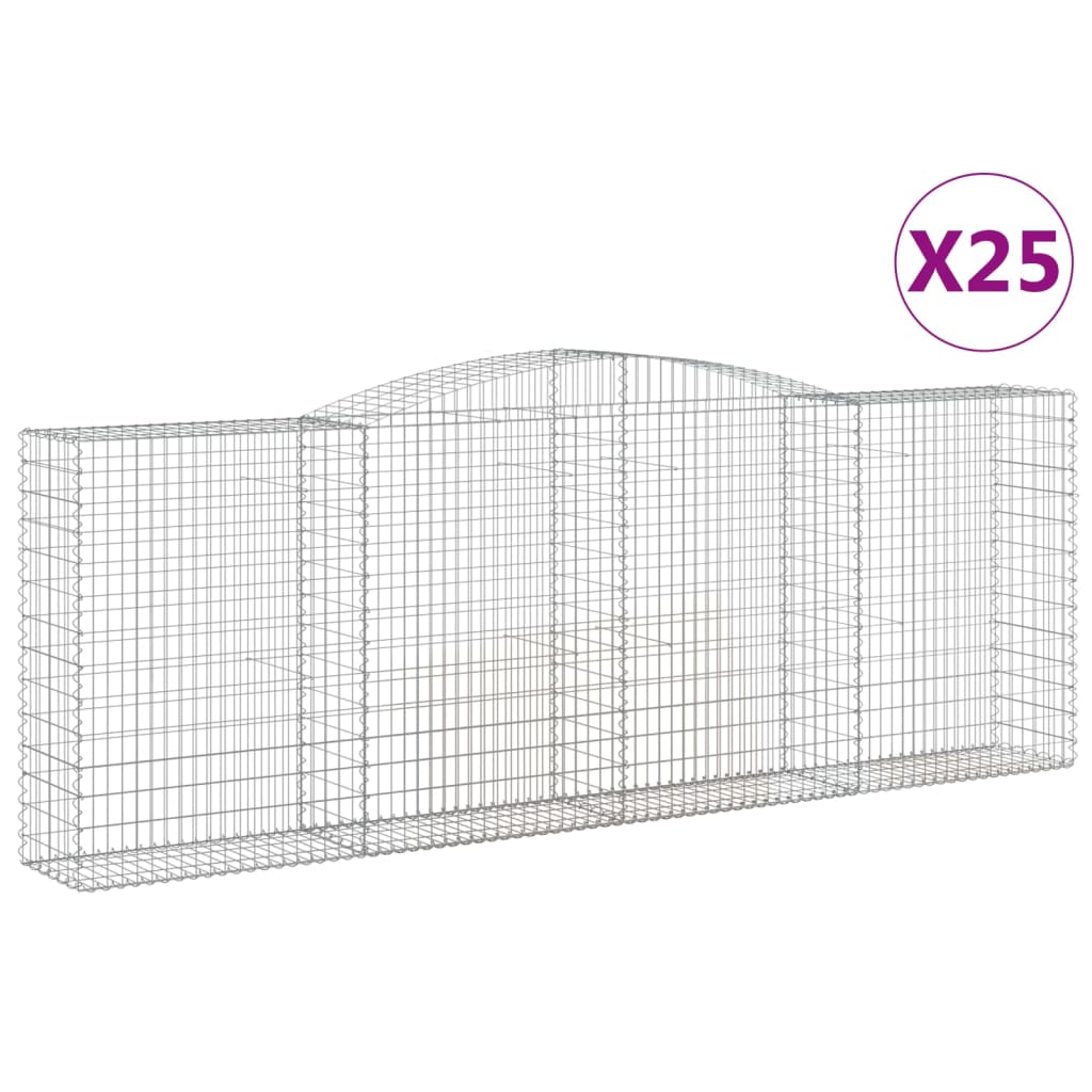 Cestas De Gaviones 25 Uds Forma De Arco Hierro 400x50x140/160cm_0