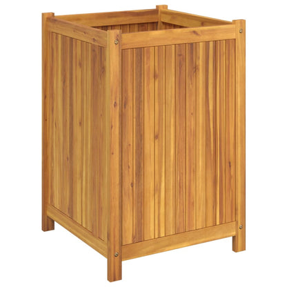 Jardinera Con Forro Madera Maciza De Acacia 50x50x75 Cm_4