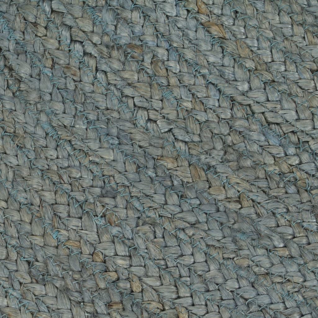 Vidaxl Alfombra De Yute Tejida A Mano Redonda Verde Oliva 90 Cm_4