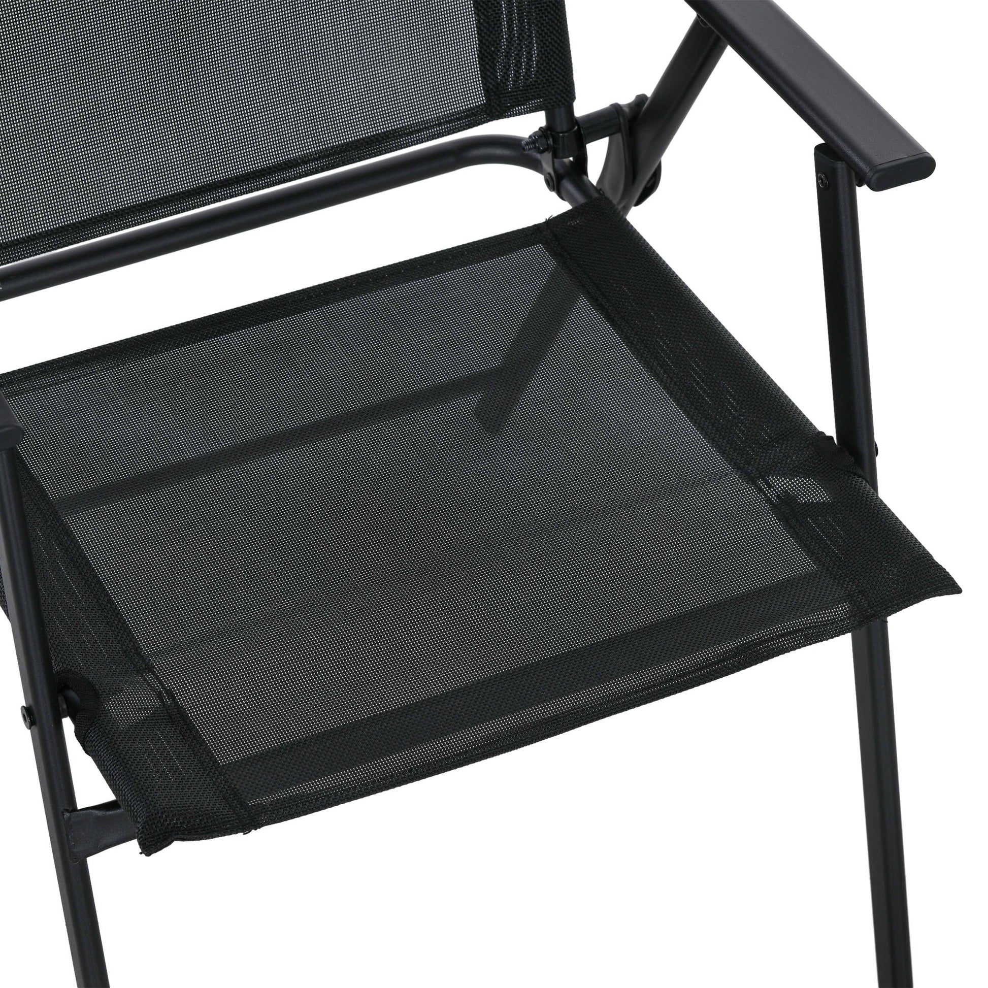 Outsunny Conjunto De Comedor De Exterior Con 6 Sillas Plegables Negro_4