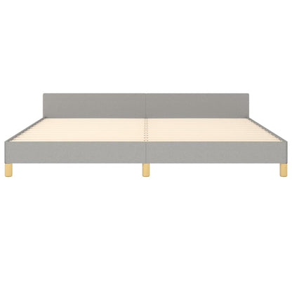 Estructura De Cama Con Cabecero De Tela Gris Claro 200x200 Cm / Vetonek_2