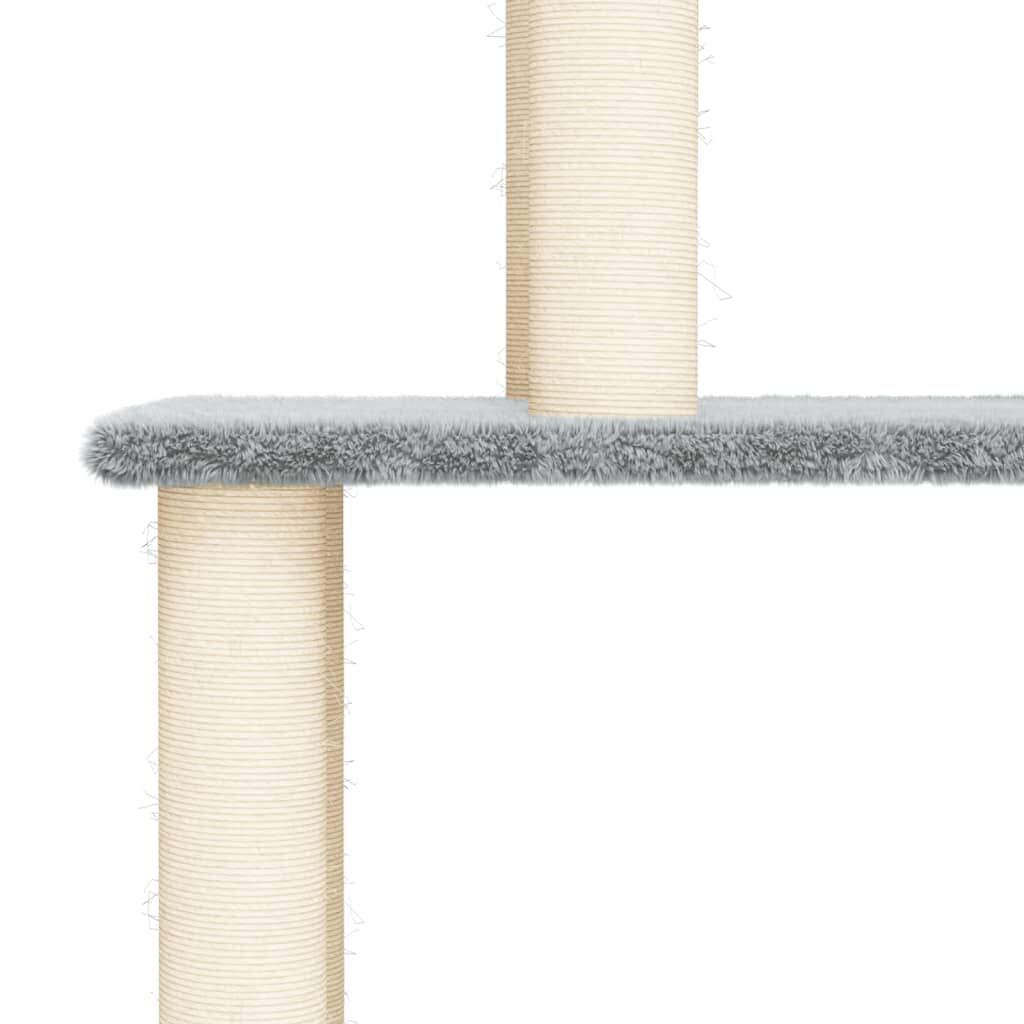 Vidaxl Rascador Para Gatos Con Postes De Sisal Gris Claro 149 Cm_4