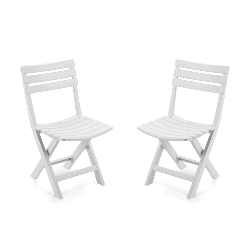 Pack 2 Sillas De Exterior Plegables Hoku Polipropileno, Blanco, 44 X 78 X 41_1