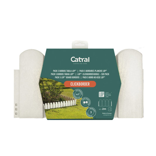 Pack De 5 Bordos Tabla Clickborder Lop Blanco - Ideal Para Decorar Jardines - 0,4x0,2 M - Multicolor_0