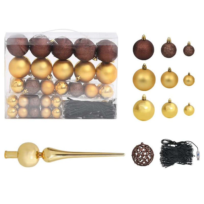Vidaxl Árbol De Navidad Artificial Con Luces Y Bolas Verde 65 Cm_3