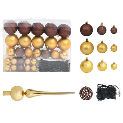Vidaxl Árbol De Navidad Artificial Con Luces Y Bolas Verde 65 Cm_3
