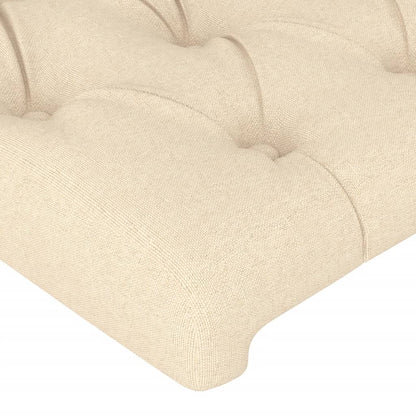 Estructura De Cama Con Cabecero De Tela Color Crema 120x200 Cm / Vetonek_4