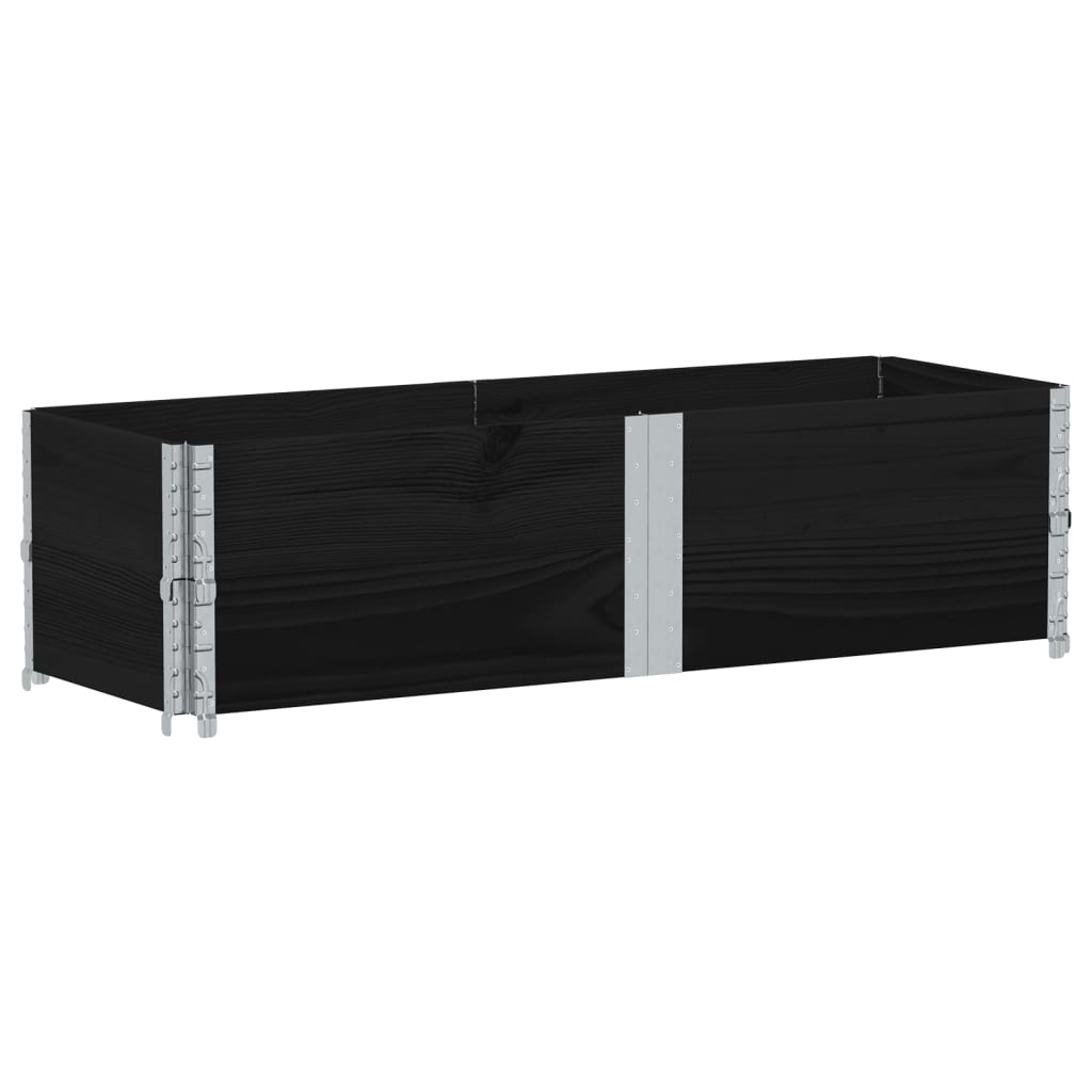 Jardinera De Madera Maciza De Pino Negro 150x50 Cm_0