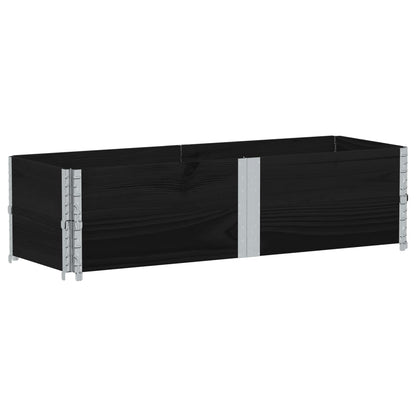 Jardinera De Madera Maciza De Pino Negro 150x50 Cm_0