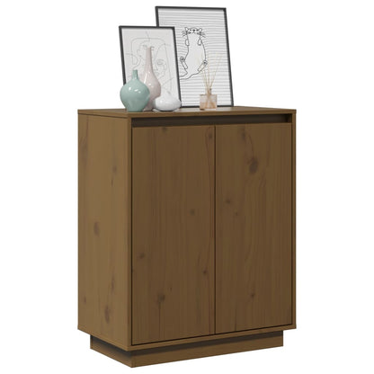 Aparador De Madera Maciza De Pino Marrón Miel 60x34x75 Cm / Vetonek_5