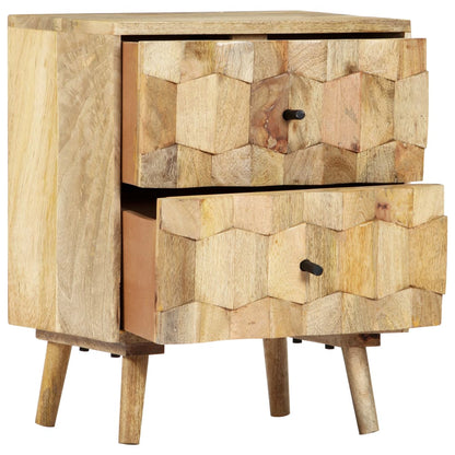 Mesita De Noche De Madera Maciza De Mango 40x30x50 Cm_1