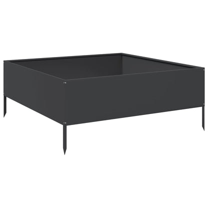 Arriate De Acero Negro 100x100x25 Cm_5