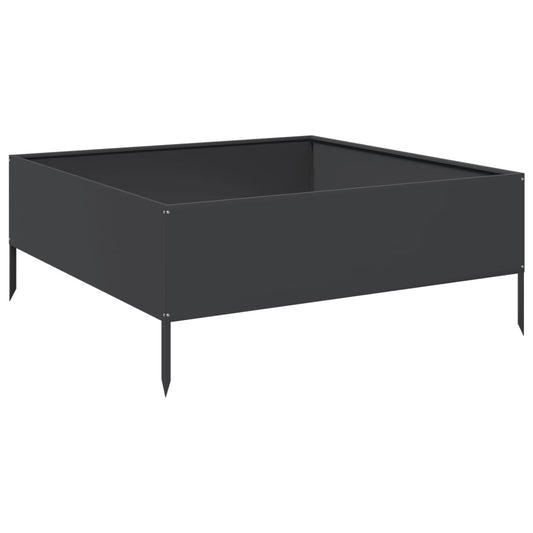 Arriate De Acero Negro 100x100x25 Cm_0