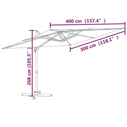 Vidaxl Sombrilla Voladiza Con Leds Terracota 400x300 Cm_2