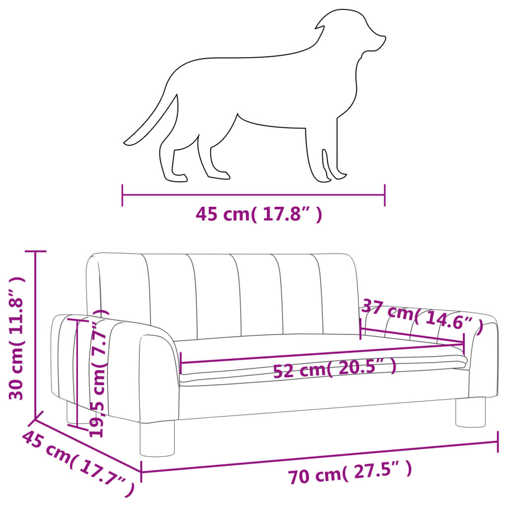 Cama Para Perros De Cuero Sintético Marrón 70x45x30 Cm / Vetonek_3