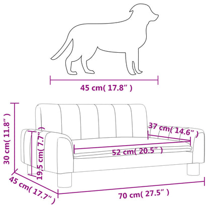 Cama Para Perros De Cuero Sintético Marrón 70x45x30 Cm / Vetonek_3