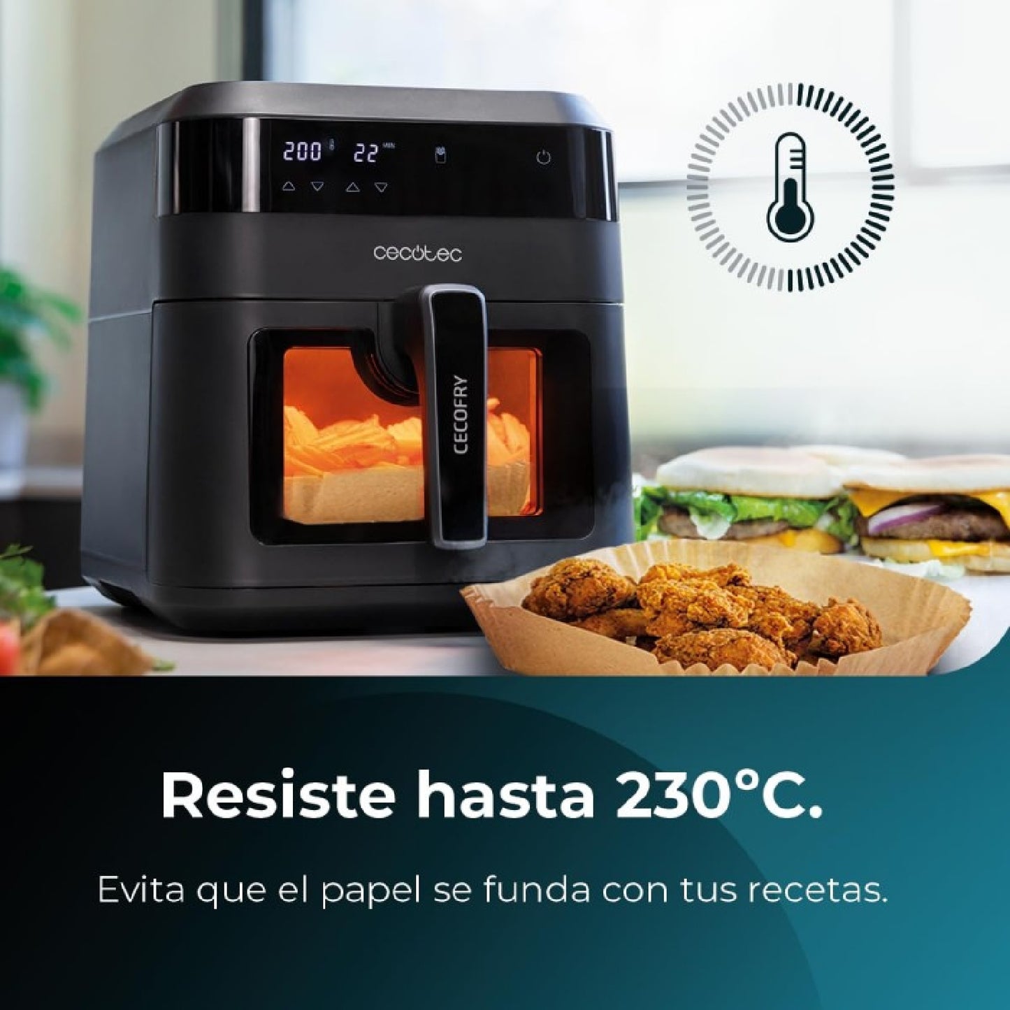 Accesorios De Papel Para Freidora De Aire Sin Aceite Cecofry Paper Pack. Múltiples Aplicaciones, 150 Piezas,. Material Seguro Y Sostenible, Mejor Li_4